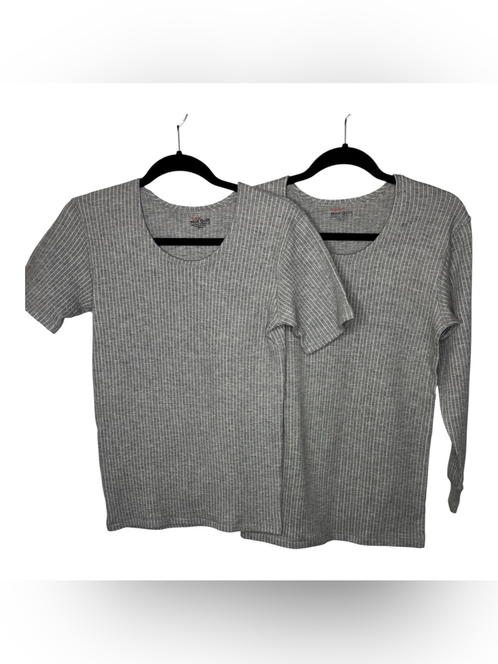 Neva Mod Quilt Men’s 90cm Thermal Shirts 2 Pc Bundle Gray NWT + Like New